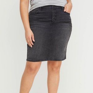 NWT Lane Bryant Exposed Button Fly Denim Skirt 22